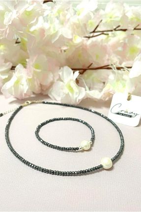 گردنبند جواهر طوسی زنانه سنگ CRAZY TAKI TASARIM - کد 462782884