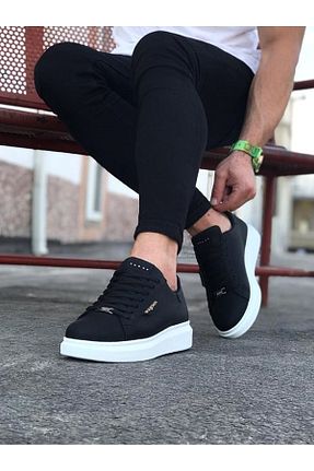 کفش اسنیکر مشکی مردانه بند دار WG Fashion - کد 463611938