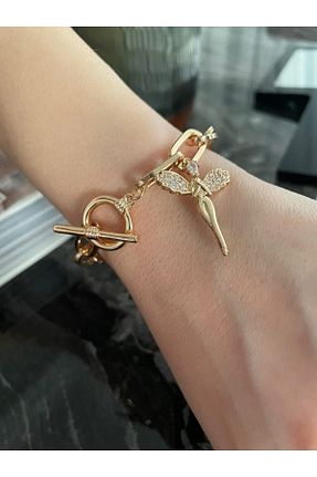 دستبند استیل (فولاد) طلائی استیل (فولاد) tue jewellery - کد 462712245