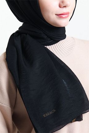 شال مشکی زنانه شیفون Karaca Eşarp - کد 463350790