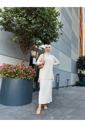 ست بالاتنه و پائین تنه حجاب طوسی زنانه رگولار MODAMÜNASİP - کد 463374142