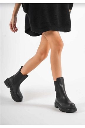 بوت / نیم بوت مشکی زنانه چرم مصنوعی She - کد 463505141