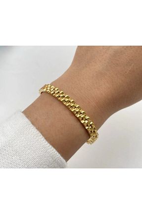 دستبند استیل (فولاد) طلائی زنانه استیل (فولاد) Goldline - کد 462658585