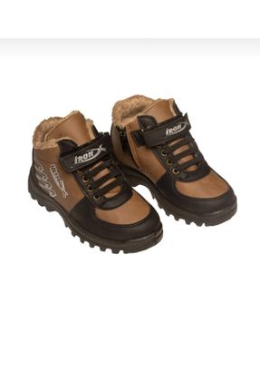 بوت قهوه ای بچه گانه چرم مصنوعی پاشنه ضخیم پاشنه کوتاه ( 4 - 1 cm ) Gore-Tex مقاوم در برابر آب کد 463416014