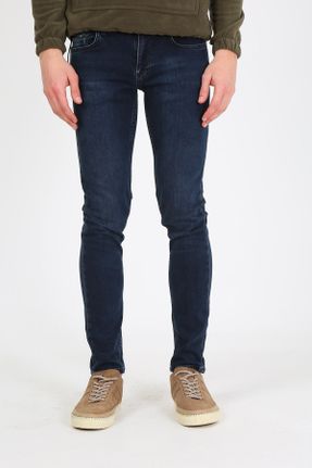 شلوار جین آبی مردانه پاچه تنگ جین ساده کد 463452054