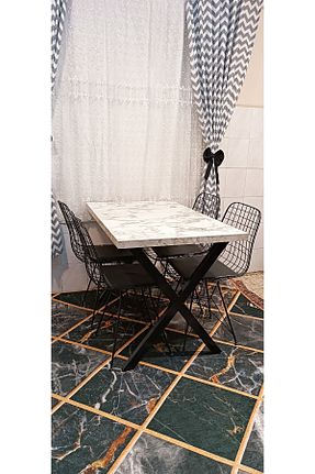 ست میز آشپزخانه سفید فلزی YusGos - کد 463600054