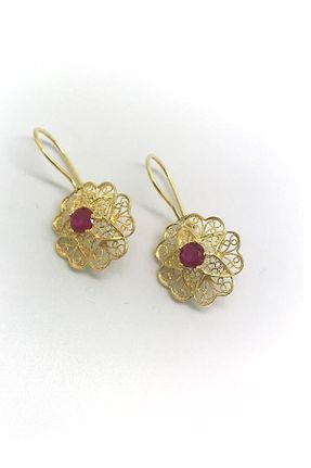 گوشواره نقره زرد زنانه 925 عیار Erer Gümüş - کد 463777267