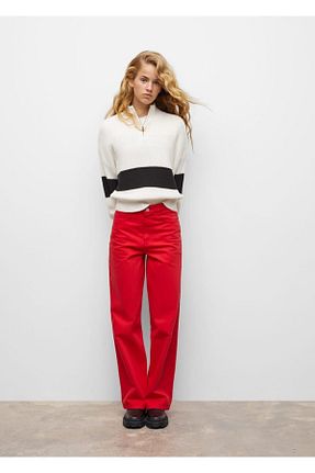 شلوار جین قرمز زنانه رگولار MANGO Teen - کد 376467307