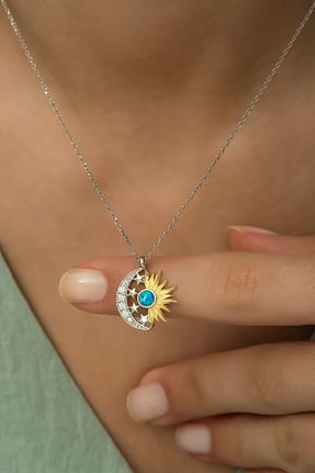 گردنبند نقره آبی زنانه 925 عیار klas gümüş - کد 209029950
