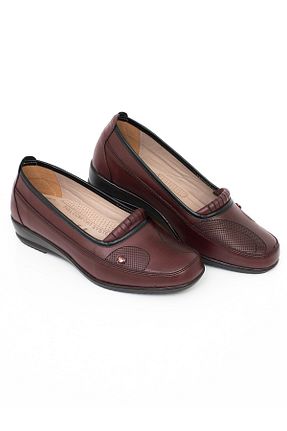 کفش کلاسیک زرشکی زنانه چرم مصنوعی The RaVİS Shoes - کد 464328266