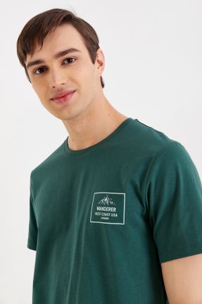 تی شرت سبز مردانه رگولار یقه گرد کد 464885079