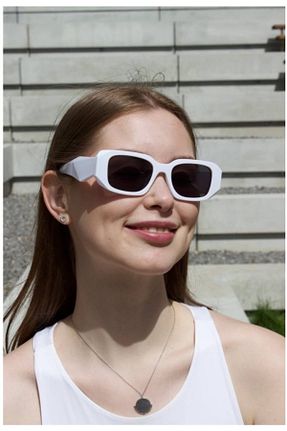 عینک آفتابی سفید زنانه UV400 STAOOM - کد 464887702
