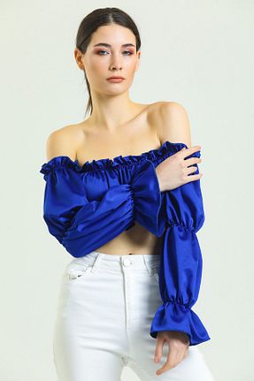 بلوز سرمه ای زنانه ساده alv fashion - کد 464908373