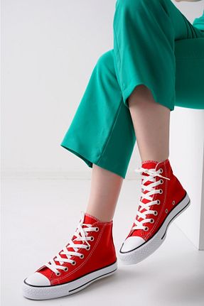 کفش اسنیکر قرمز زنانه بند دار Lofty - کد 465039482