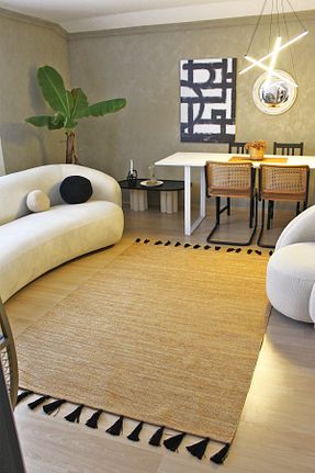 گلیم مشکی پنبه ای Rugs Modern Halı - کد 465252251