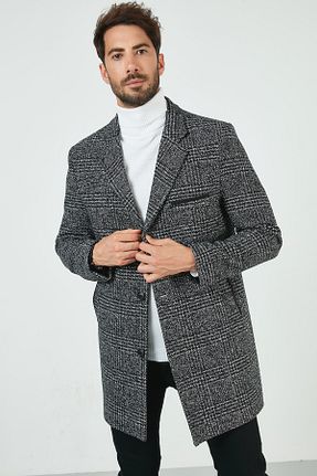 پالتو پشمی مشکی مردانه اسلیم فیت Buratti - کد 465320406