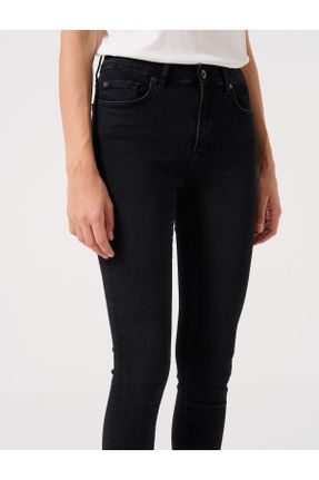 شلوار جین مشکی زنانه پاچه تنگ فاق بلند جین بلند کد 466285033