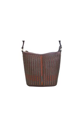 کیف پستچی قهوه ای زنانه چرم خالص Gön - کد 69033486