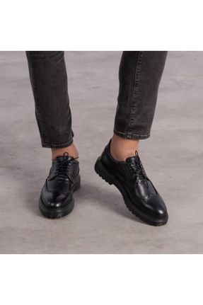 کفش آکسفورد مشکی مردانه چرم طبیعی کد 187905219