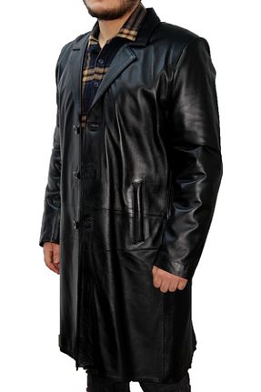 پالتو پشمی مشکی مردانه گشاد bulutleather - کد 69188395