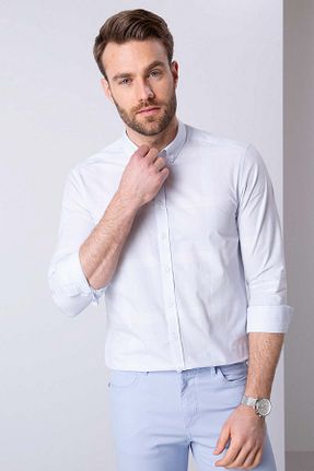 پیراهن آبی مردانه اسلیم Pierre Cardin - کد 37209495