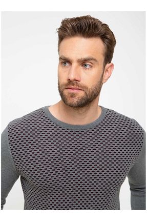 پلیور طوسی مردانه یقه دوچرخه Pierre Cardin - کد 82268400