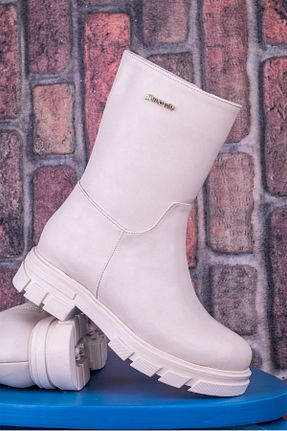 بوت / نیم بوت بژ زنانه پاشنه تخت Pierre Cardin - کد 466186923