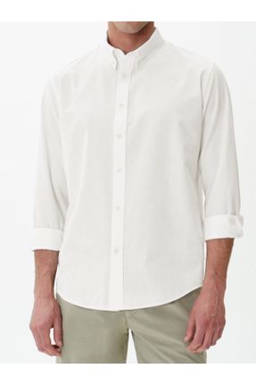 پیراهن سفید مردانه رگولار یقه پیراهنی کد 465347607