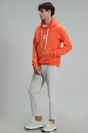 سوئیشرت نارنجی مردانه کلاه دار رگولار پنبه - پلی استر کد 465361460