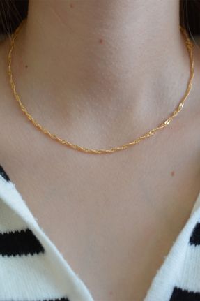 گردنبند جواهر طلائی زنانه پوشش لاکی کد 465470657