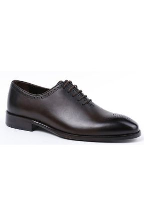 کفش کلاسیک قهوه ای مردانه چرم طبیعی پاشنه کوتاه ( 4 - 1 cm ) پاشنه ضخیم کد 465898394