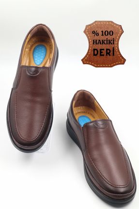 کفش کلاسیک قهوه ای مردانه چرم طبیعی پاشنه کوتاه ( 4 - 1 cm ) پاشنه ساده کد 464908744