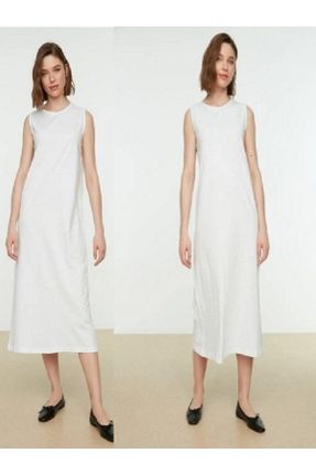 لباس سفید زنانه بافت رگولار کد 466356594