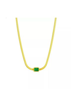 گردنبند استیل ( فولاد ) طلائی زنانه استیل ضد زنگ ESJ - کد 466355950