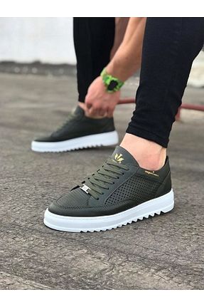 کفش اسنیکر خاکی مردانه بند دار WG Fashion - کد 466599818