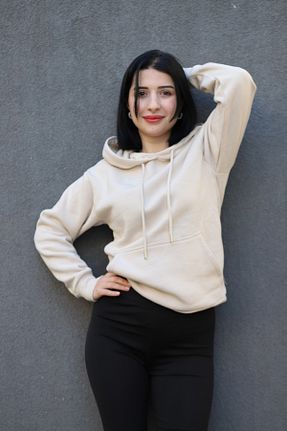 سوئیشرت بژ زنانه ساده modayiğit - کد 379621847
