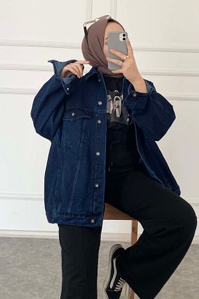 کت حجاب آبی زنانه اورسایز lamelif - کد 466822479