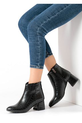 بوت / نیم بوت مشکی زنانه چرم مصنوعی FORS SHOES - کد 54526229