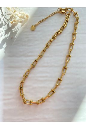 گردنبند استیل ( فولاد ) طلائی زنانه استیل (فولاد) Forlana Aksesuar - کد 466516033
