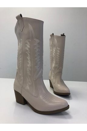 چکمه بژ زنانه چرم مصنوعی TUUBA SHOES - کد 467367190