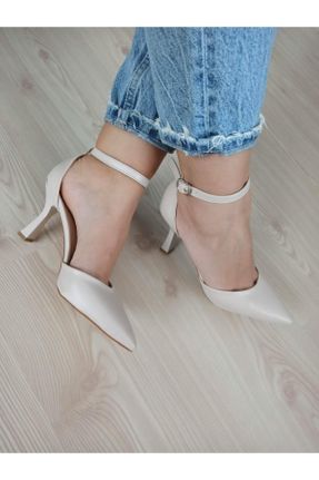 کفش پاشنه بلند کلاسیک بژ زنانه پاشنه متوسط ( 5 - 9 cm ) کد 467377389