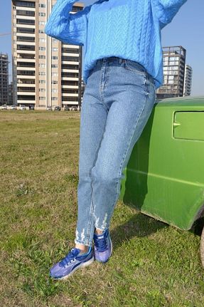 شلوار جین آبی زنانه پاچه لوله تفنگی ASELA. - کد 466778966
