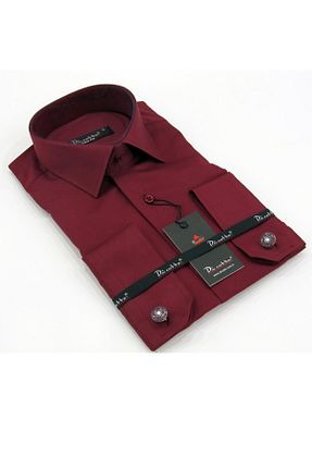 پیراهن زرشکی مردانه اسلیم فیت Dicotto - کد 6700744