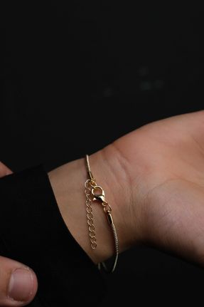 دستبند جواهر سرمه ای زنانه روکش طلا کد 468810302