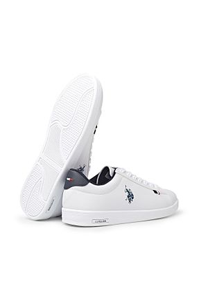کفش اسنیکر سفید زنانه چرم اصل U.S. Polo Assn. - کد 469495594
