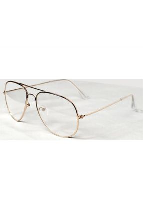 عینک محافظ نور آبی طلائی زنانه 58 شیشه UV400 فلزی کد 468839323