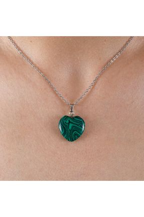 گردنبند جواهر سبز زنانه سنگی کد 358544645
