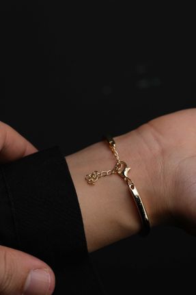 دستبند جواهر سرمه ای زنانه روکش طلا کد 468810373