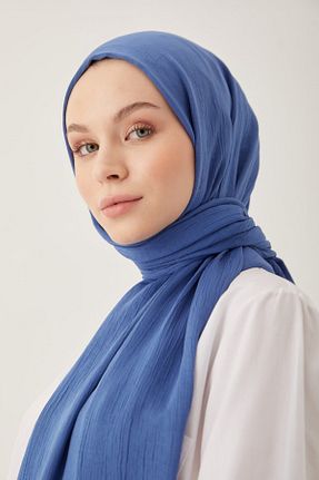 شال سرمه ای زنانه پنبه ای FRESCO SCARFS - کد 469512831