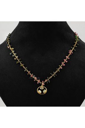 گردنبند نقره طلائی زنانه 925 عیار Haşimi Doğaltaş - کد 469516366
